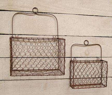 2/Set, Chicken Wire Wall Baskets - The Fox Decor